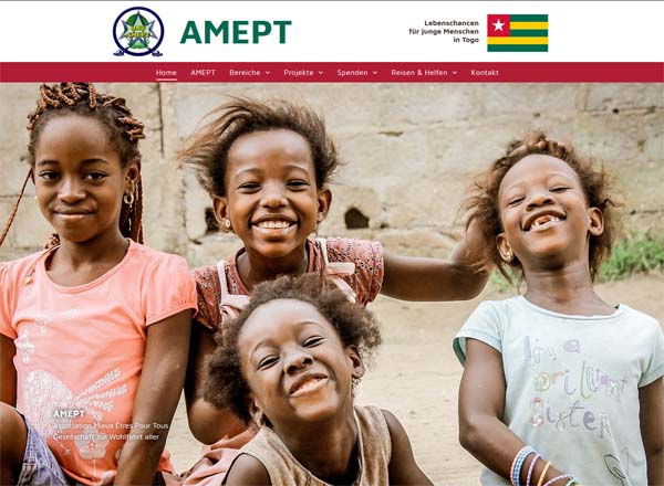 Webdesign aus Bremen für die NGO AMEPT in Togo / Afrika
