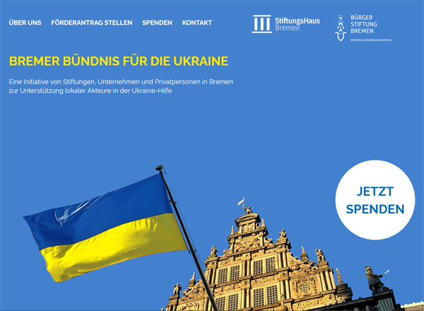 Webdesign aus Bremen für das Bremer Bündnis für die Ukraine