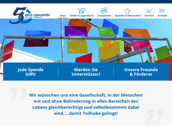 Webdesign und Grafikdesign für die Lebenshilfe Freising bei München