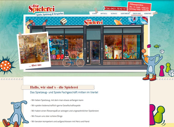 Webdesign und Grafikdesign für die Spielerei in Bremen